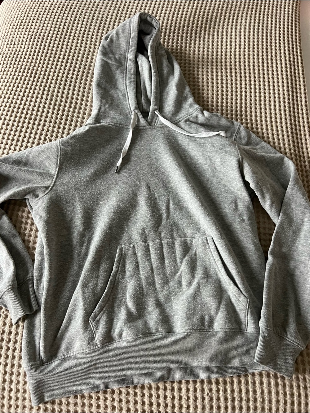 mandee Heather Gray Hooded Pullover Sweatshirt